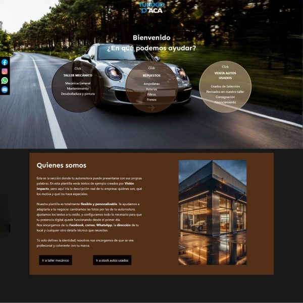 VENTA AUTOS USADOS<br>Sección Taller Mecánico + Venta Online de Repuestos