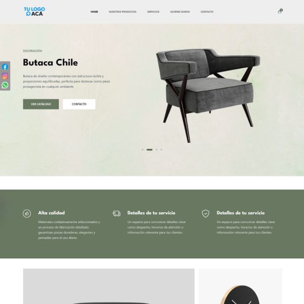 VENTA TIENDA ONLINE<br>Ejemplo productos de Decoración